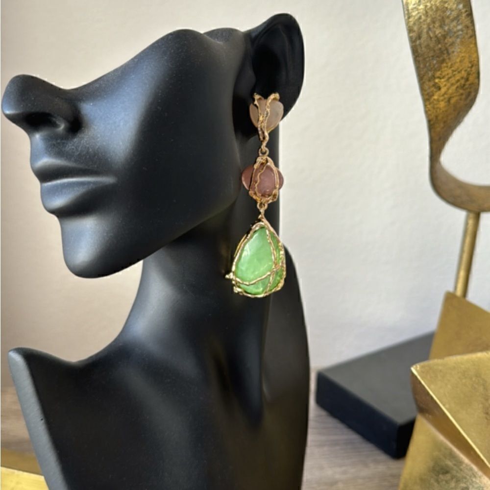 Statement drop earrings A482 - Picture 4 of 4